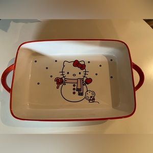 Sanrio HELLO KITTY Christmas Holiday Casserole Baking Oven Dish Snowman NEW